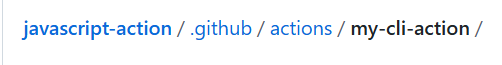'.github/actions' 내의 JavaScript 작업에 대한 디렉터리 구조의 스크린샷 