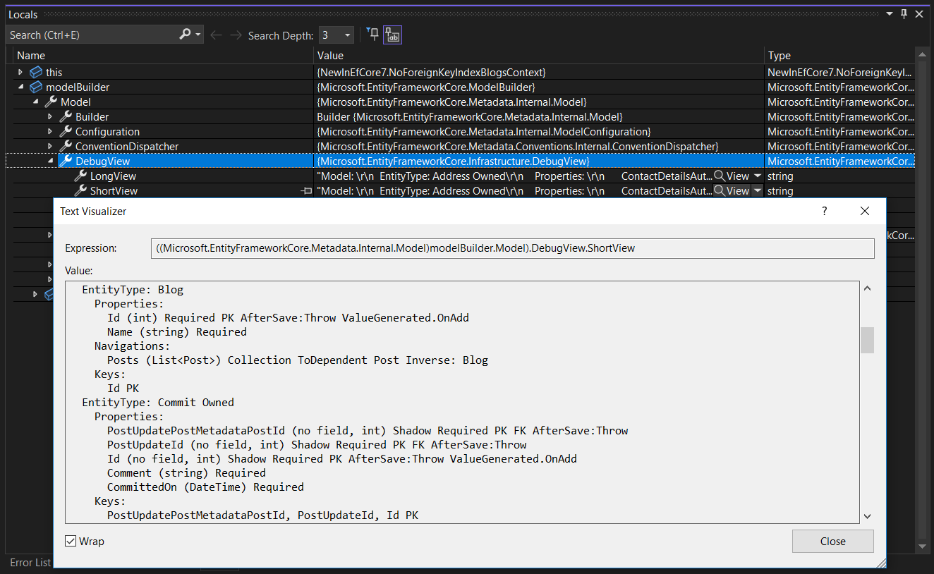 Uzyskiwanie dostępu do widoku debugowania konstruktora modelu z debugera programu Visual Studio