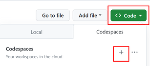 Skärmbild som visar hur du skapar ett kodområde från GitHub-lagringsplatsen.
