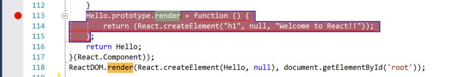 Visual Studio Code penceresinin ekran görüntüsü. Return ifadesi seçili ve sol oluktaki kırmızı nokta bir durdurma noktasının ayarlandığını gösteriyor.